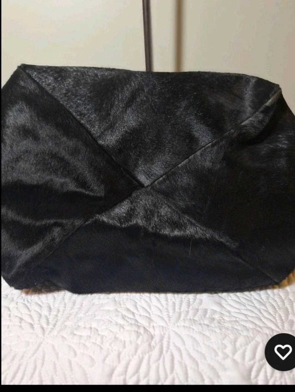 VTG. Black Pony Hair Tote Bag Made By Hinge In Italy - Picture 5 of 8